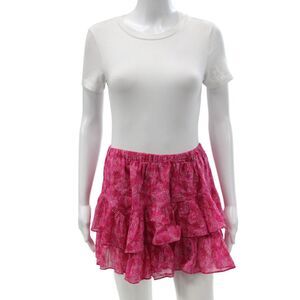 Marant Etoile Women Pink Floral Cotton Mini Skort Bohemian Size 40
